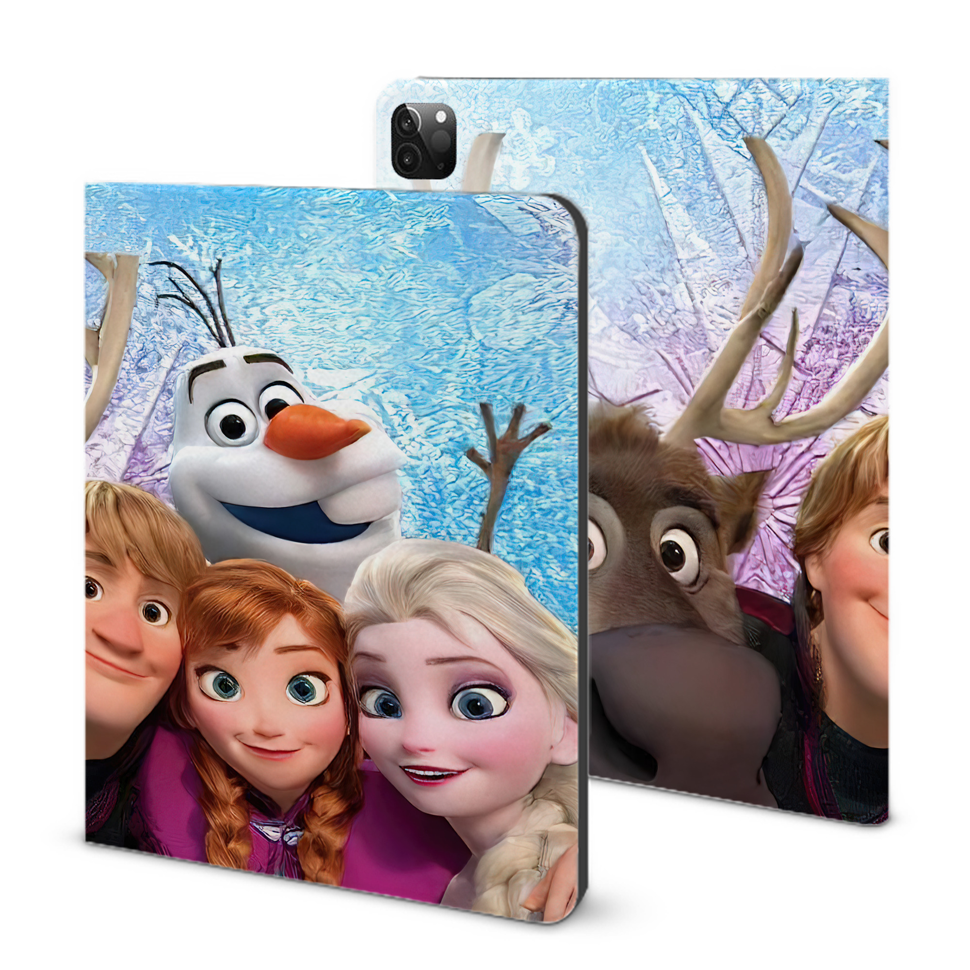 （画像用） アナと雪の女王 アンナ エルサ Frozen Anna Elsa IPadケース ペンホルダー付き ブックスタイルデザイン